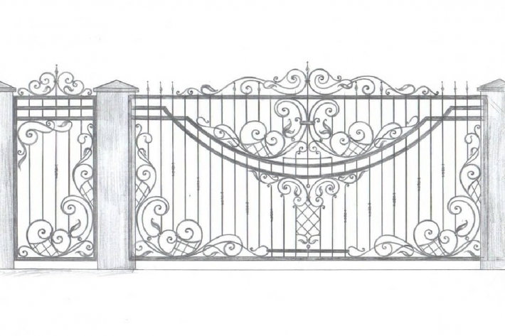 Кованые ворота эскиз на заказ